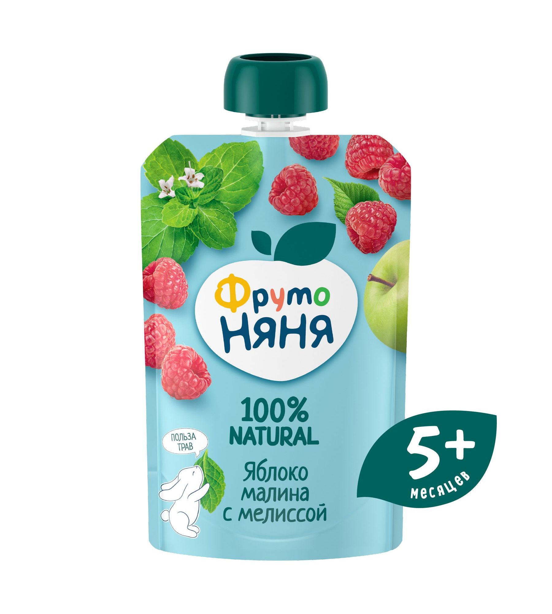 Пюре ФрутоНяня Яблоко-малина-мелисса с 5 мес 90 г - фото 1