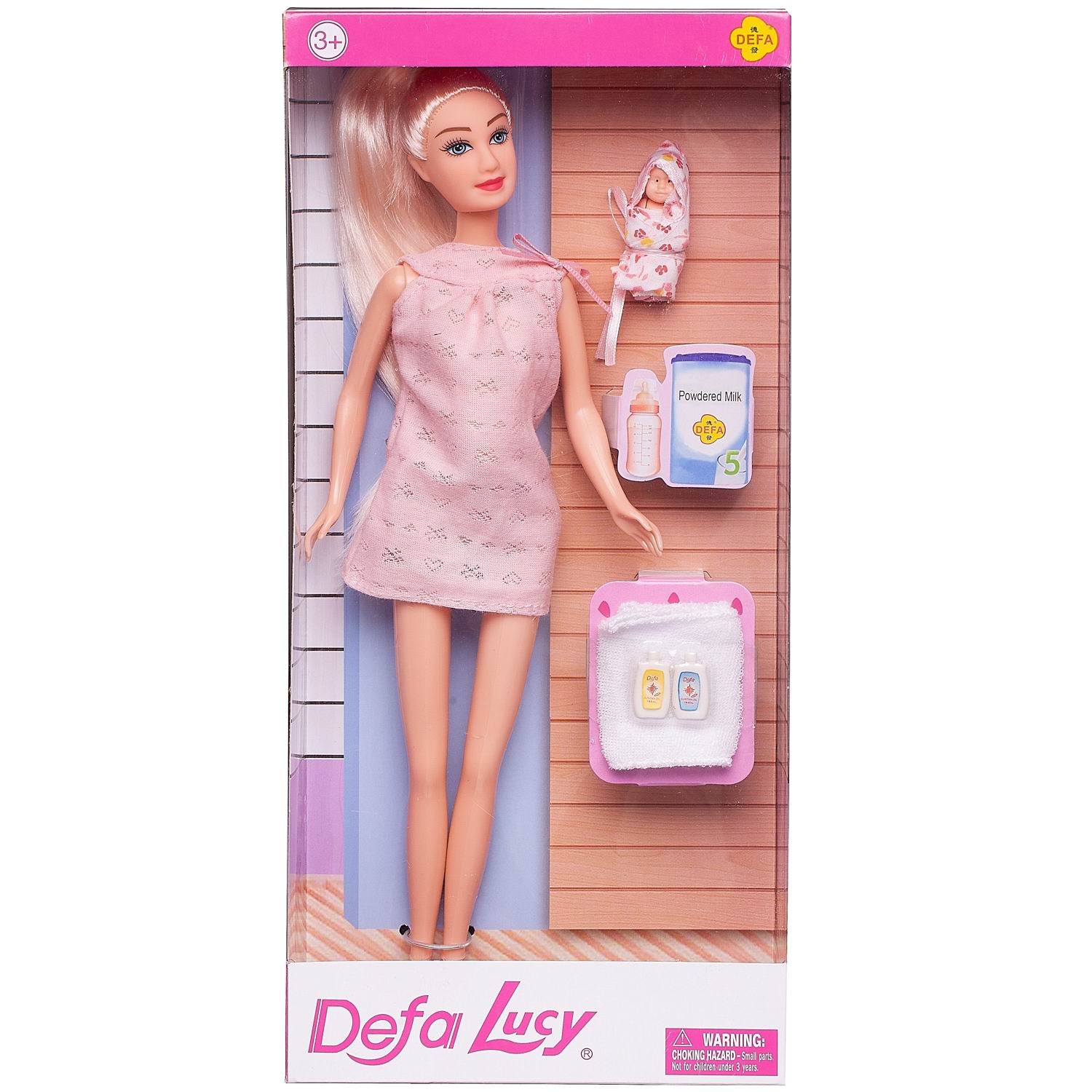 Кукла модельная Abtoys Defa Lucy Мама с малышом 8357d/розовое - фото 1