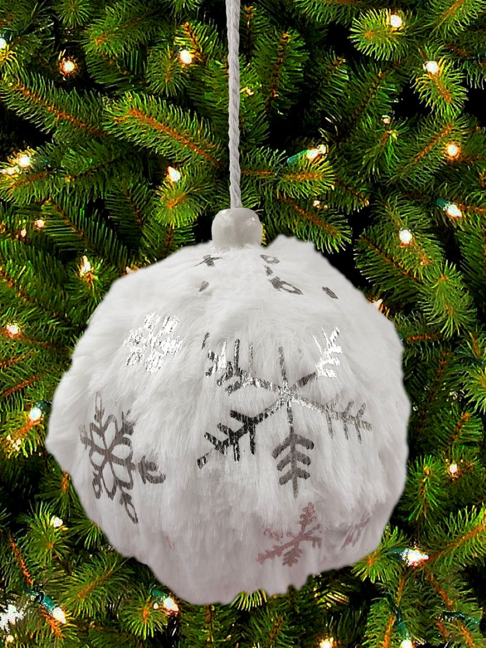 Украшение ёлочное Магия праздника Шар «‎Снежинки» цвет: белый 8 см 3 шт - фото 2