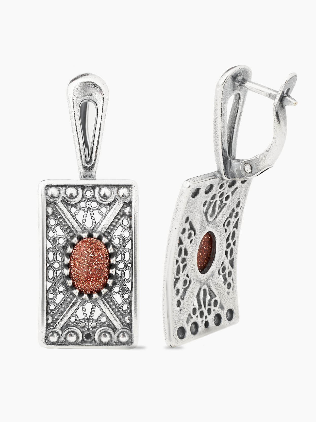 Серьги Shine and Beauty 80878-13-с-авантюринкорич - фото 5