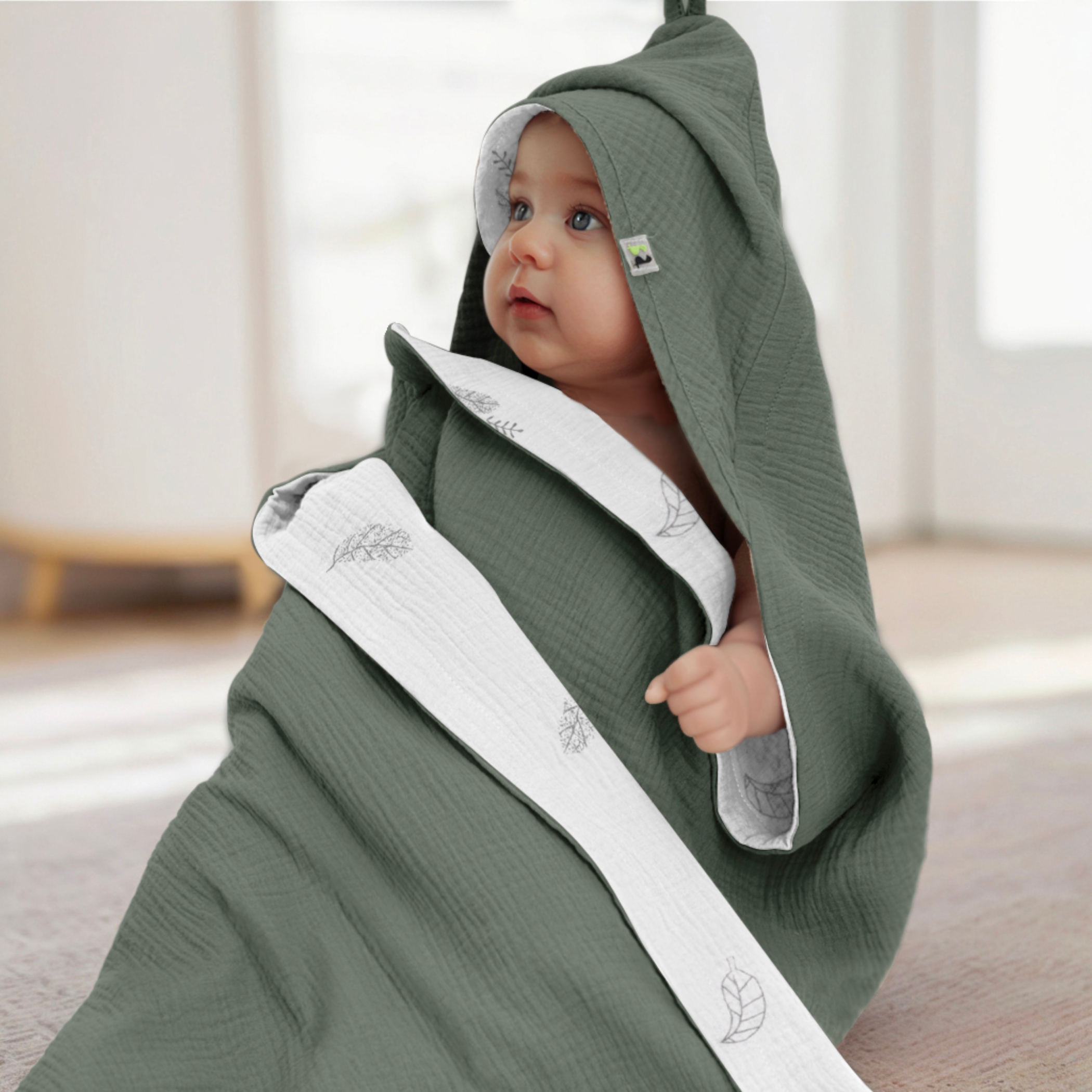 Полотенце уголок Фабрика Бамбук с капюшоном (уголком) 98 x 98 см - фото 4