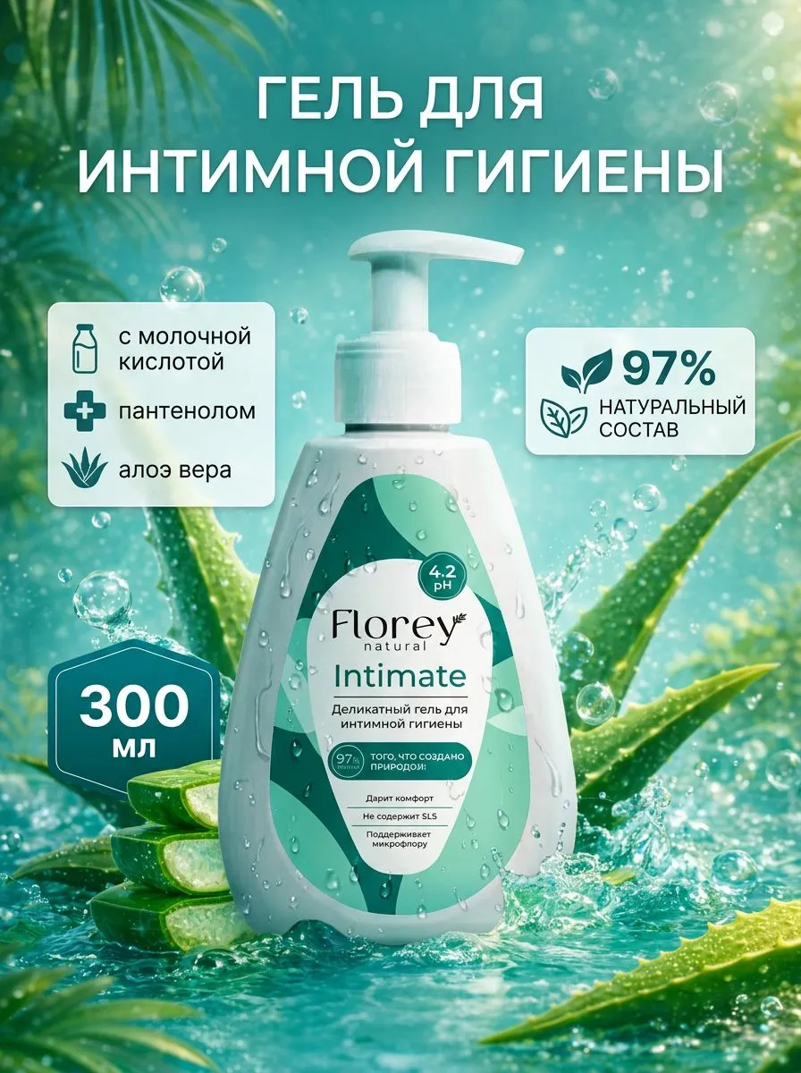 Гель для интимной гигиены Florey Деликатный 300 мл - фото 1