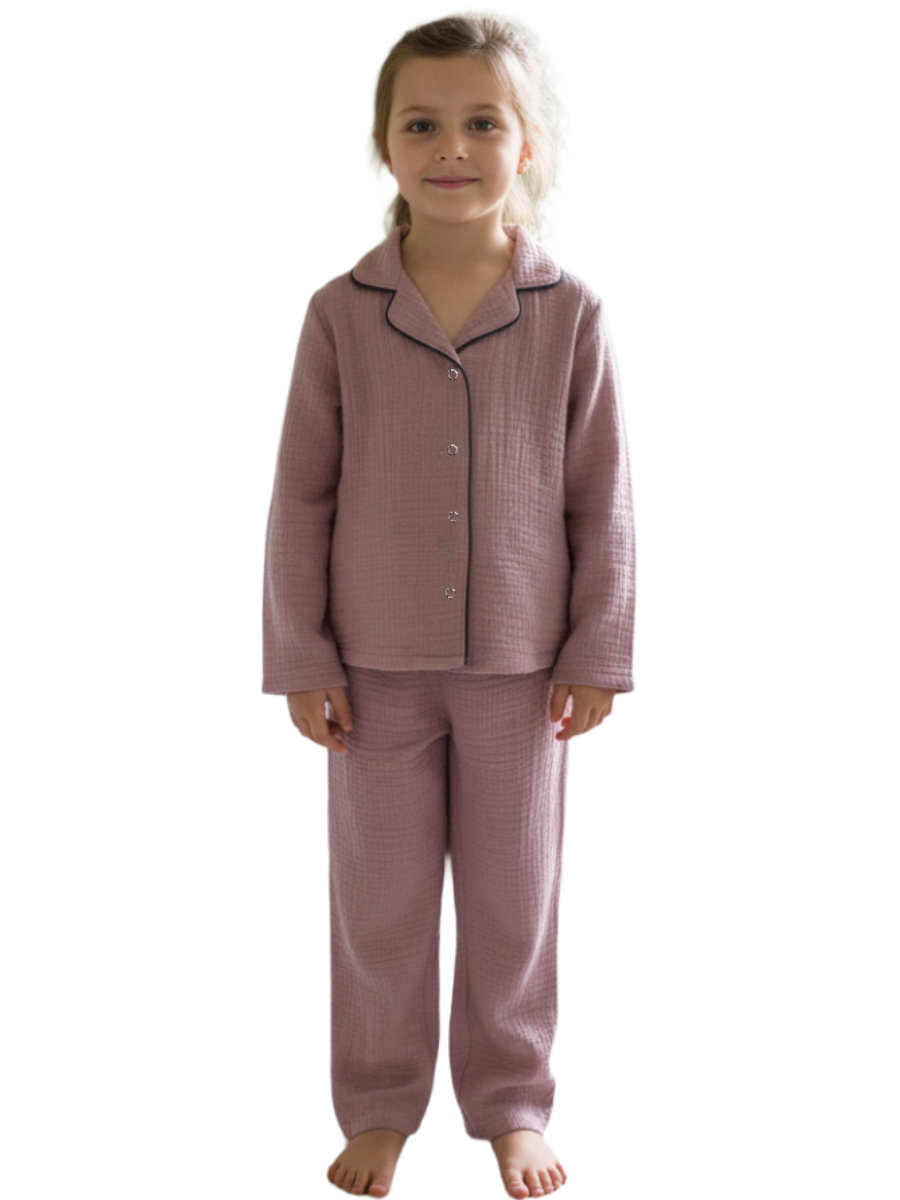 Пижама КВАРК лук пижама-муслин-п.роза - фото 1