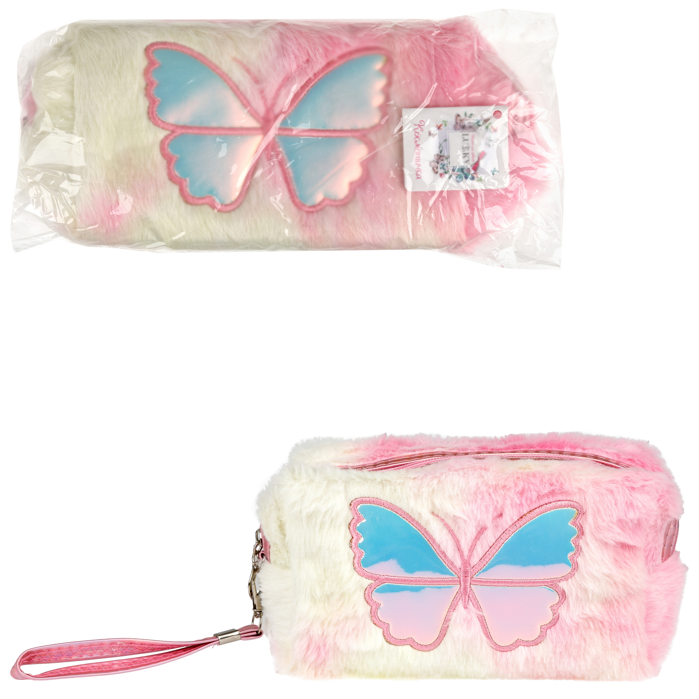Косметичка LUKKY плюшевая Fly High 18х 10 х 8 см - фото 2