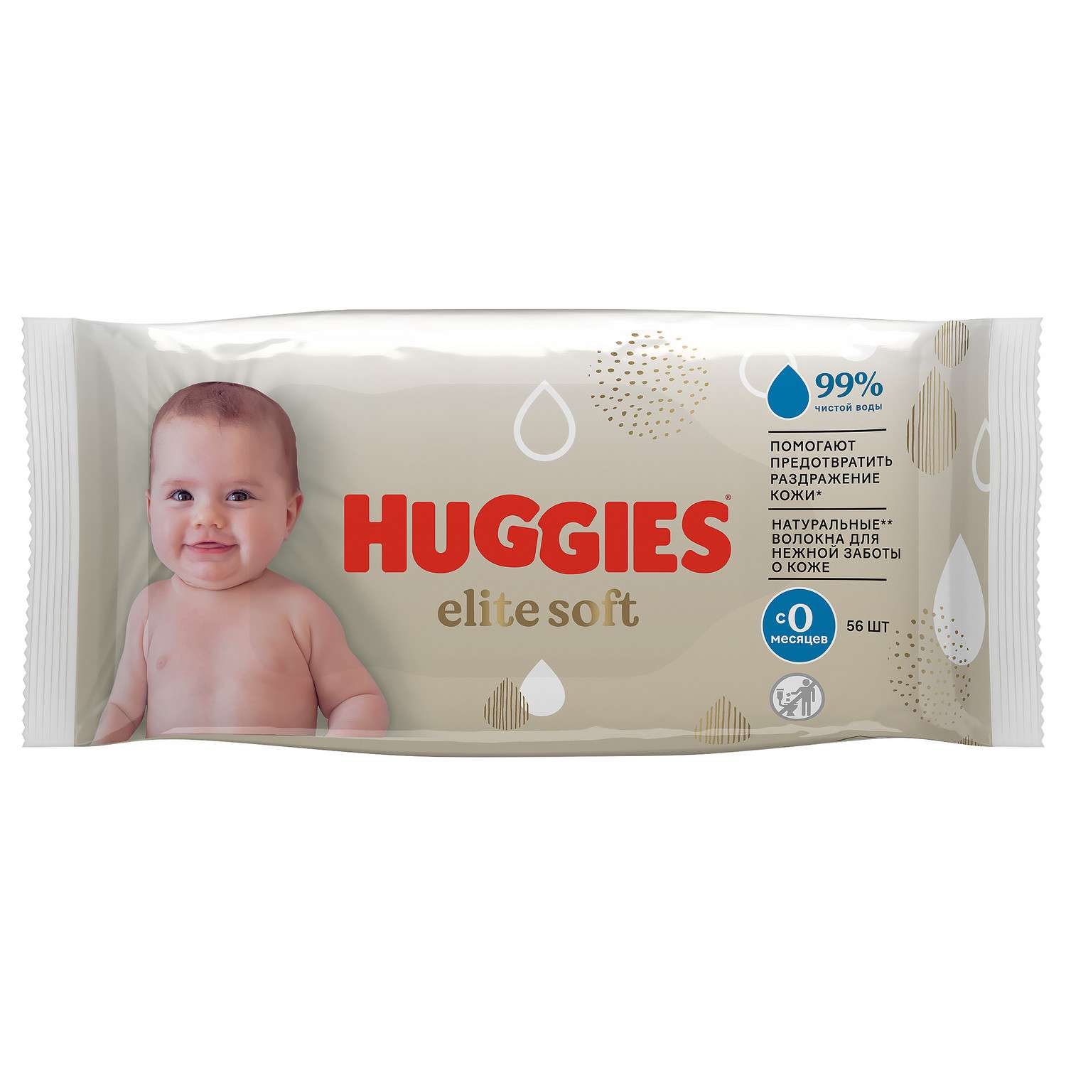 Влажные салфетки Huggies Elite Soft 56 шт. - фото 2