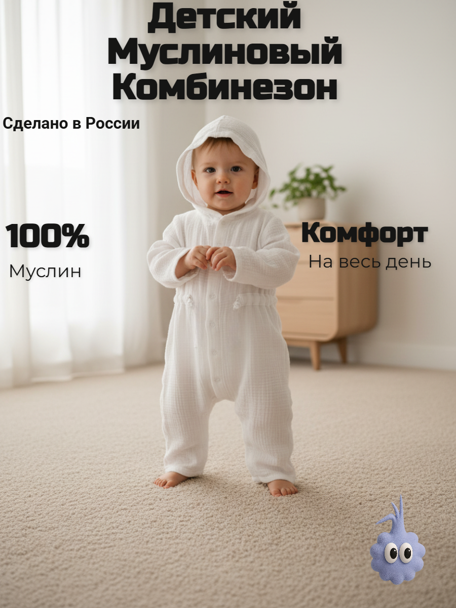 Комбинезон КВАРК лук комбинезон муслиновый для малышей - фото 4