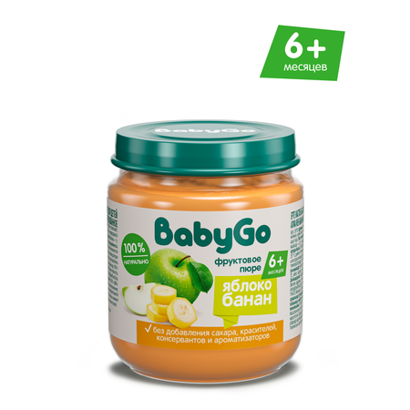 Пюре BabyGo Яблоко-банан с 6 мес 100 г