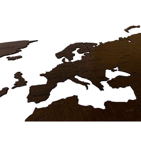 Карта мира настенная Afi Design деревянная с гравировкой 150х80 см Countries Rus венге