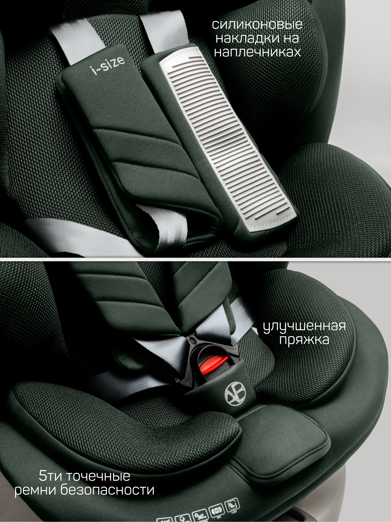 Автокресло Amarobaby Defender Isofix 0+/1/2/3 (0-36 кг) зеленый - фото 8