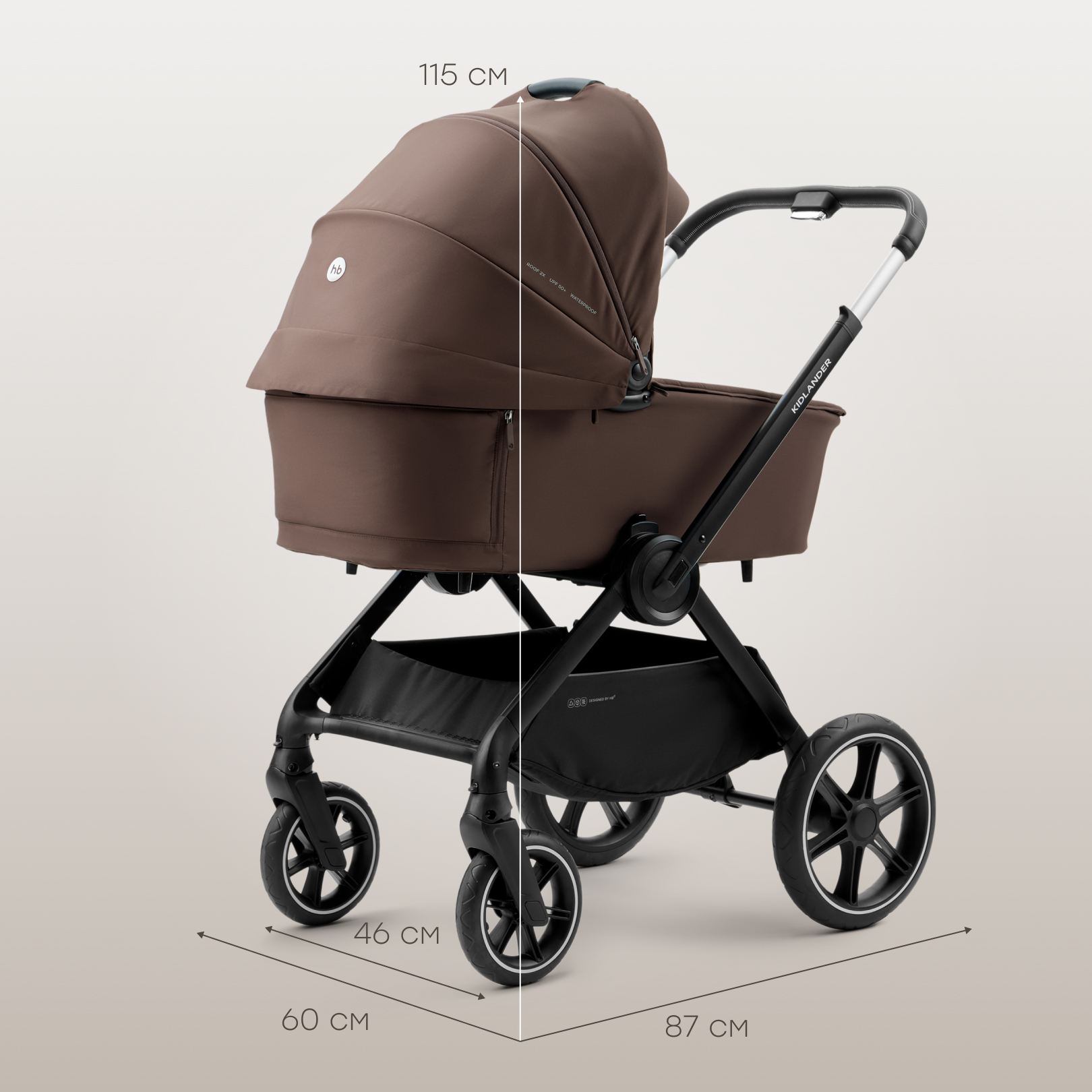 Коляска 2в1 Happy Baby Kidlander коричневый - фото 10