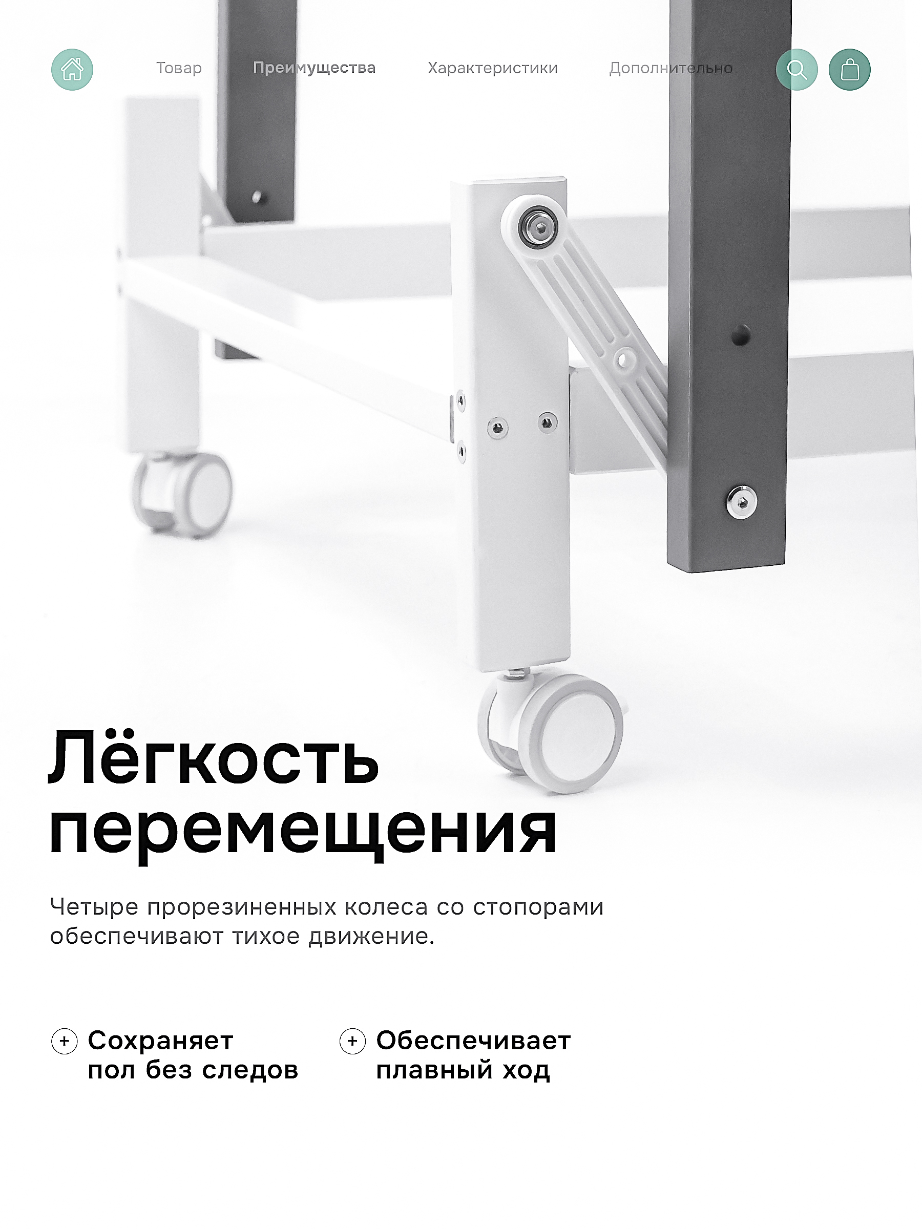 Детская кроватка Крошки Ни-Ки с матрасом, продольный маятник (белый, серый) - фото 8