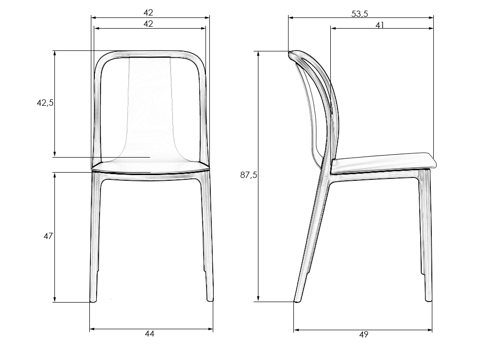 Стул DOBRIN ADAM 4 шт. - фото 10