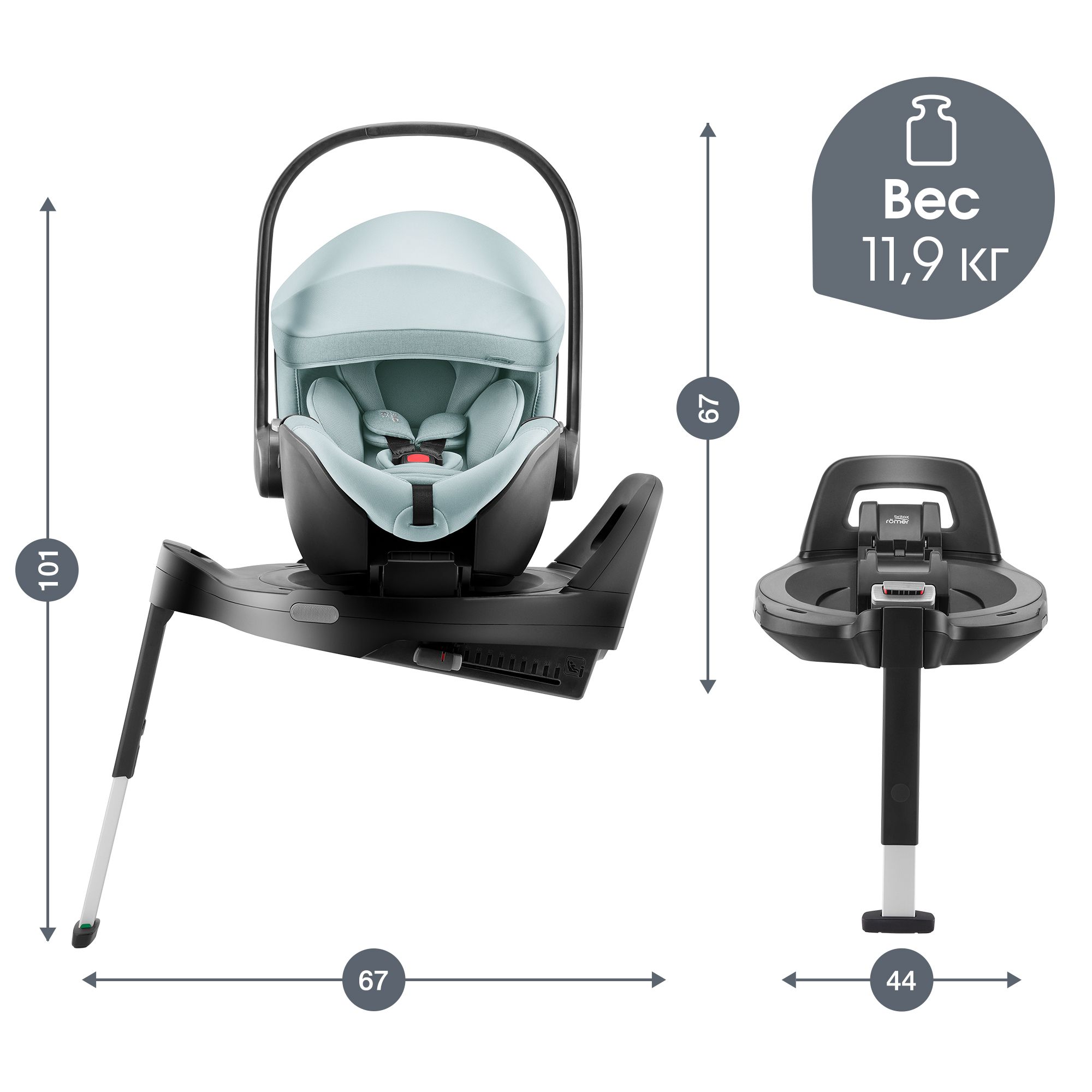 Автокресло Britax Roemer Baby-Safe Pro и Vario base Isofix 0+/1 (0-18 кг) - фото 13