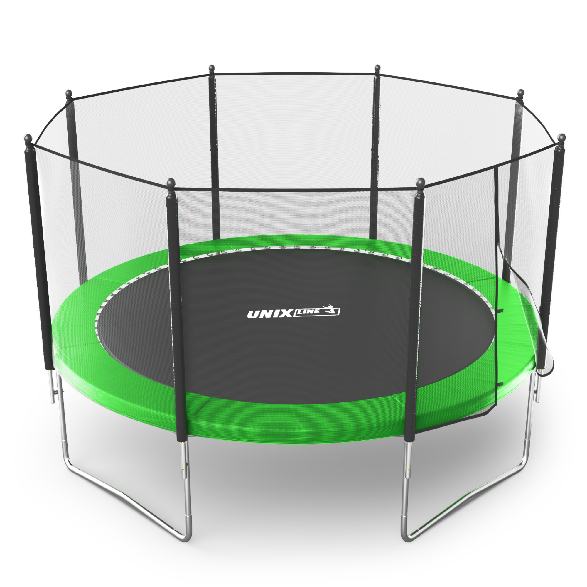 Батут каркасный Simple 12 ft UNIX line Green с внешней защитной сеткой общий диаметр 366 см до 150 кг - фото 19