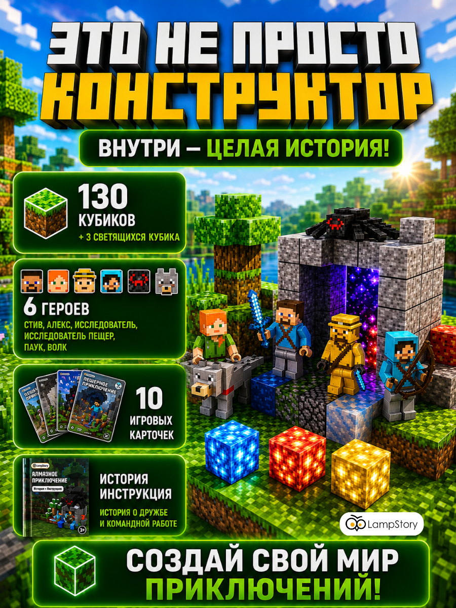 Конструктор LampStory Алмазное приключение магнитный 139 дет. - фото 4