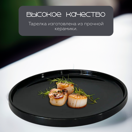 Тарелка сервировочная для закусок ZDK Homium Collection цвет черный