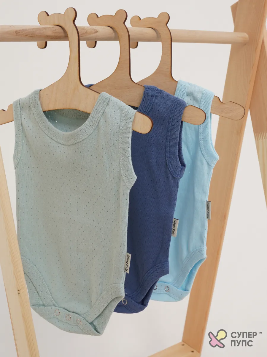 Боди 3 шт Супер Пупс нбр/3пр/бодимайка/индментсвгол/трансфрибана - фото 3