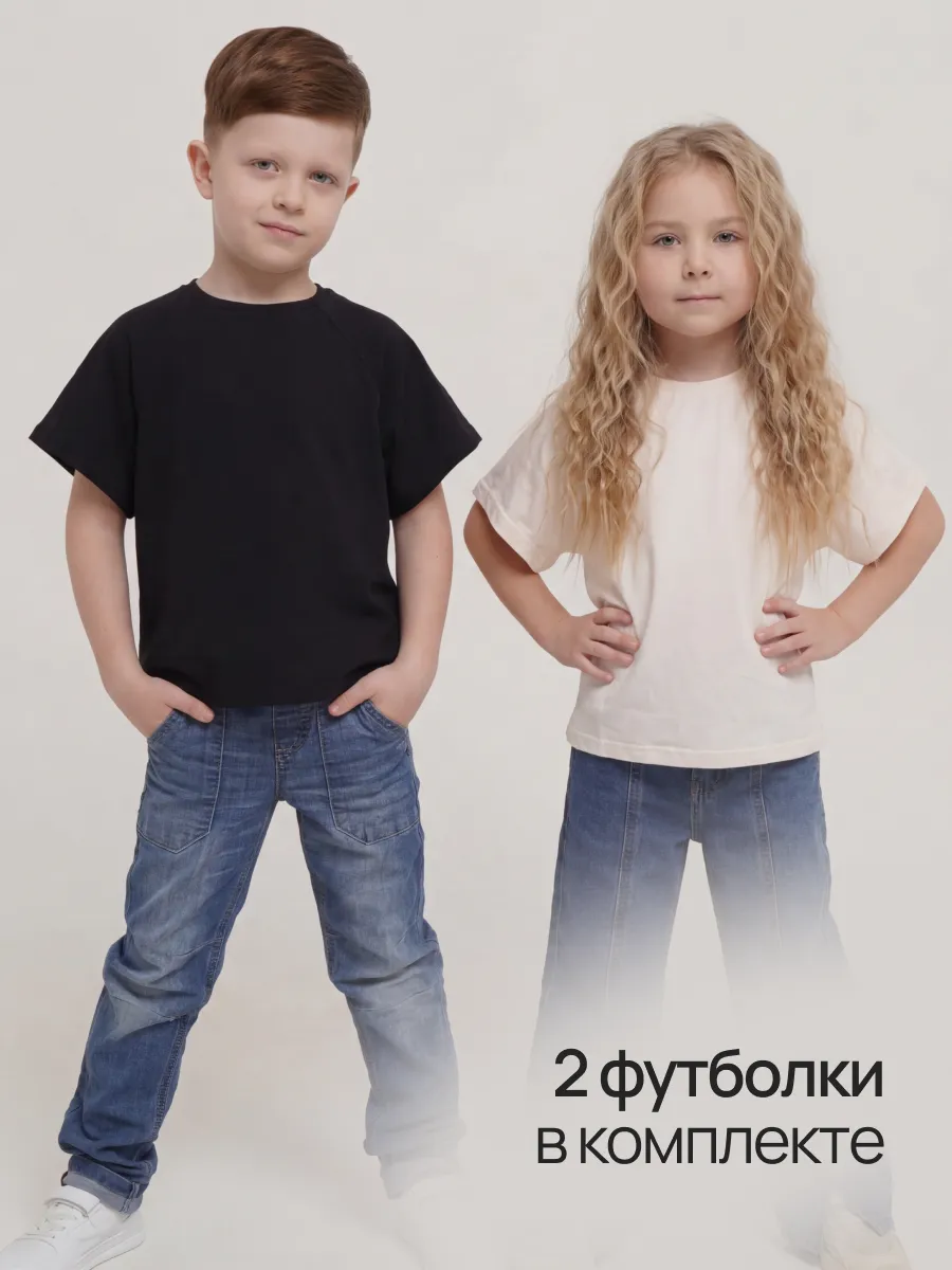 Футболка 2 шт Супер Пупс ЛАНА/2пр/сахар/черный - фото 3