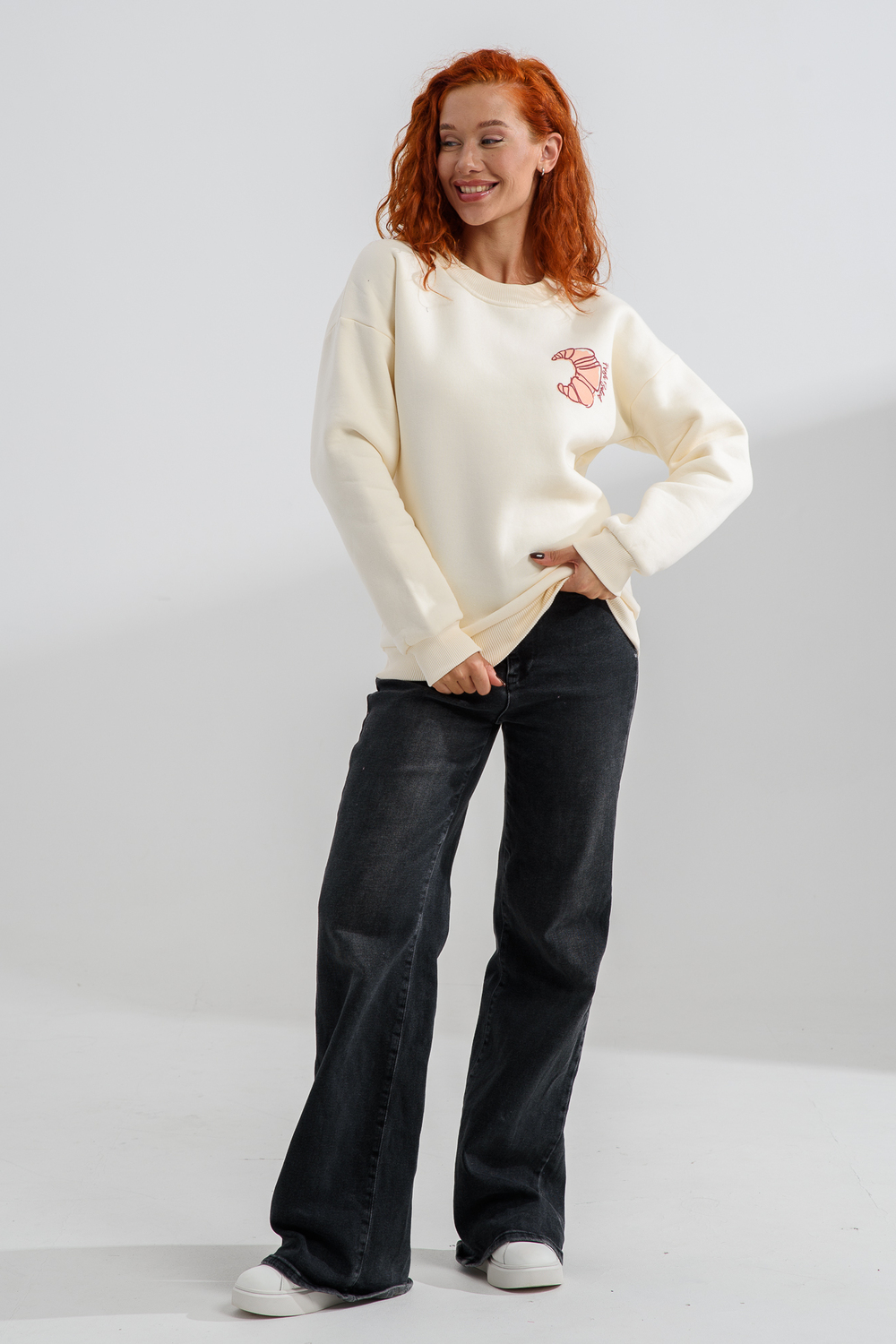 Свитшот Натали Суслова 8572 молочный+круассан - фото 3