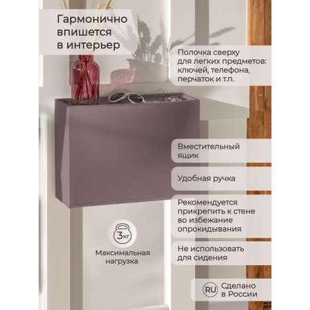 Обувница Econova настенная пластиковая 512х185х380 мм коричневая