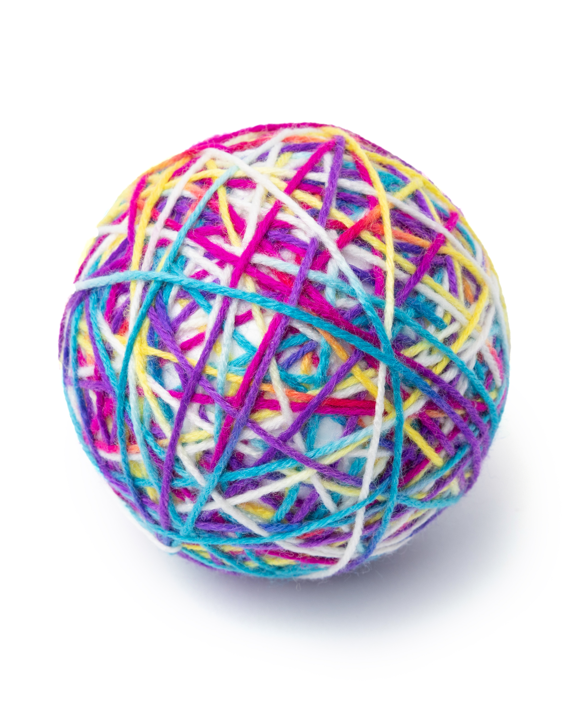 Игрушка для кошек Barbaks Клубок цветастый из разноцветной пряжи 10см - фото 1