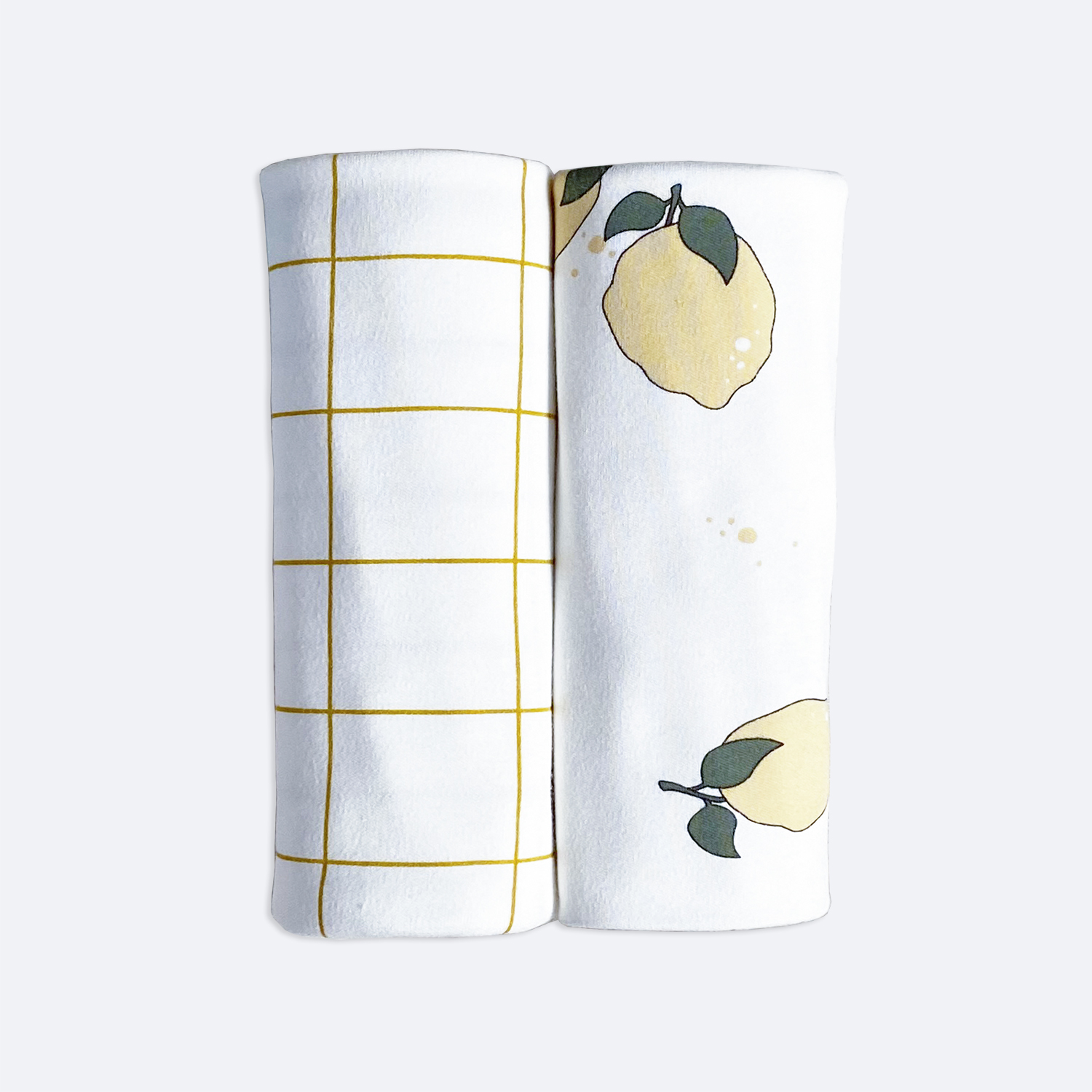 Пелёнка Mjolk Лимоны Клетка трикотаж 80х80 см 2 шт. - фото 1