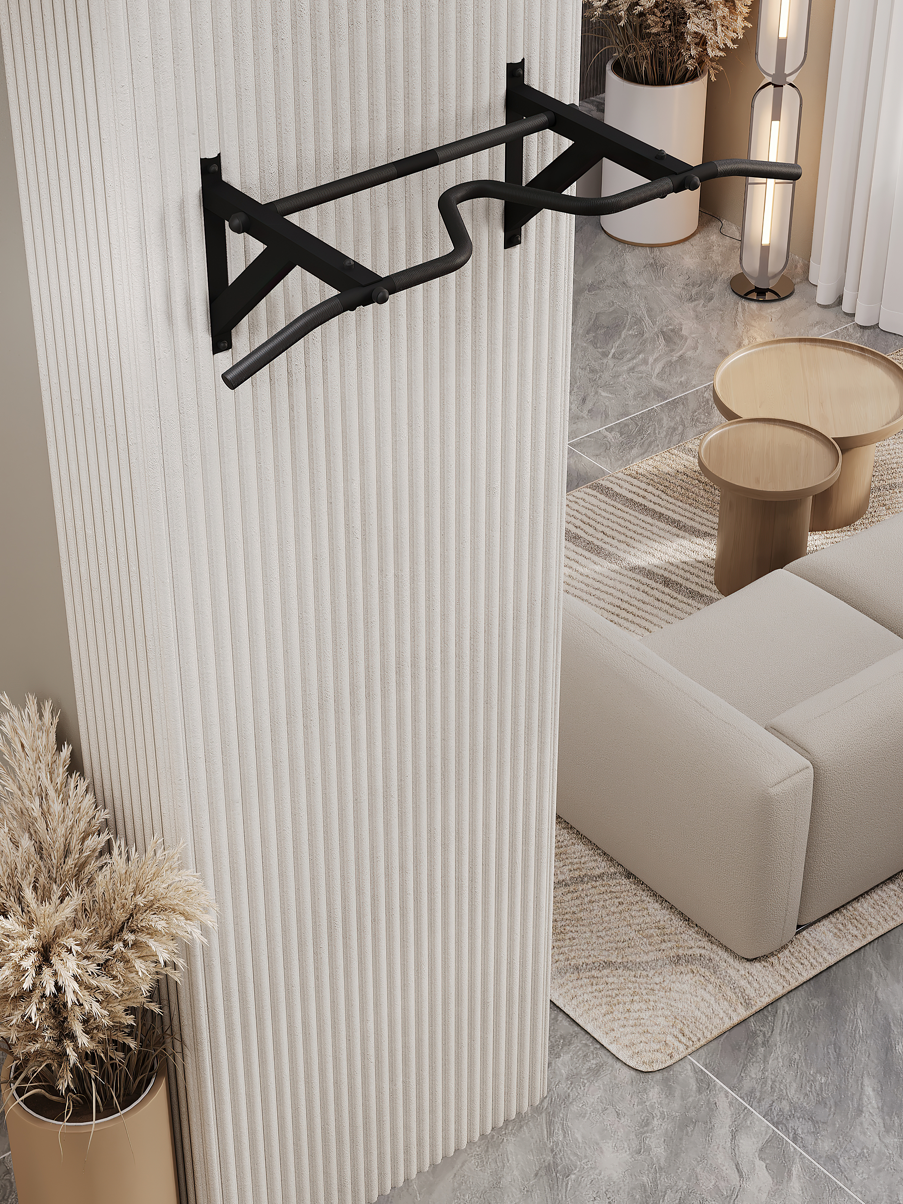 Турник настенный VENOM BLACК - стальное рифление хватов - фото 8