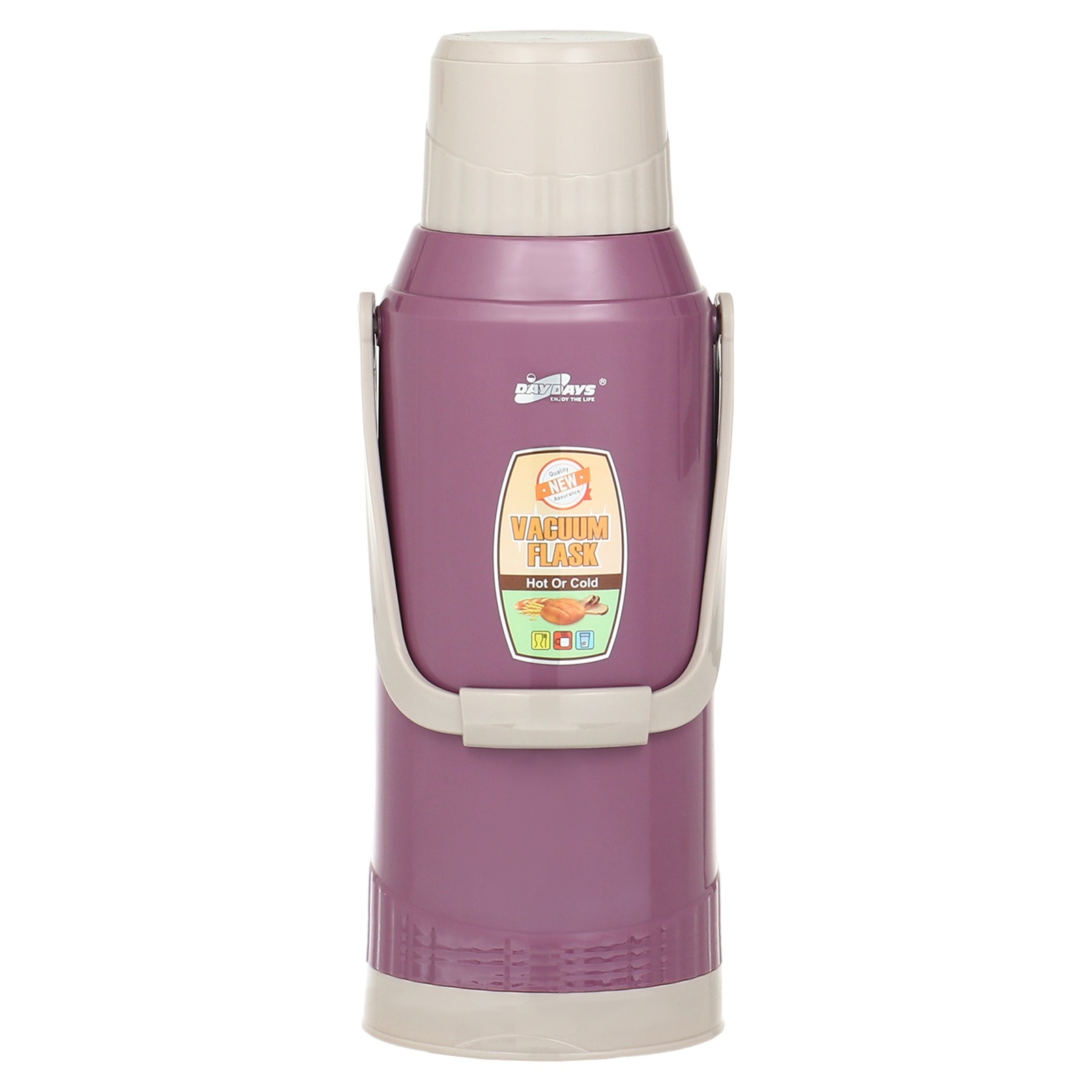 Термос 2 л Sima-Land со стеклянной колбой сохраняет тепло 12 ч сиреневый - фото 1