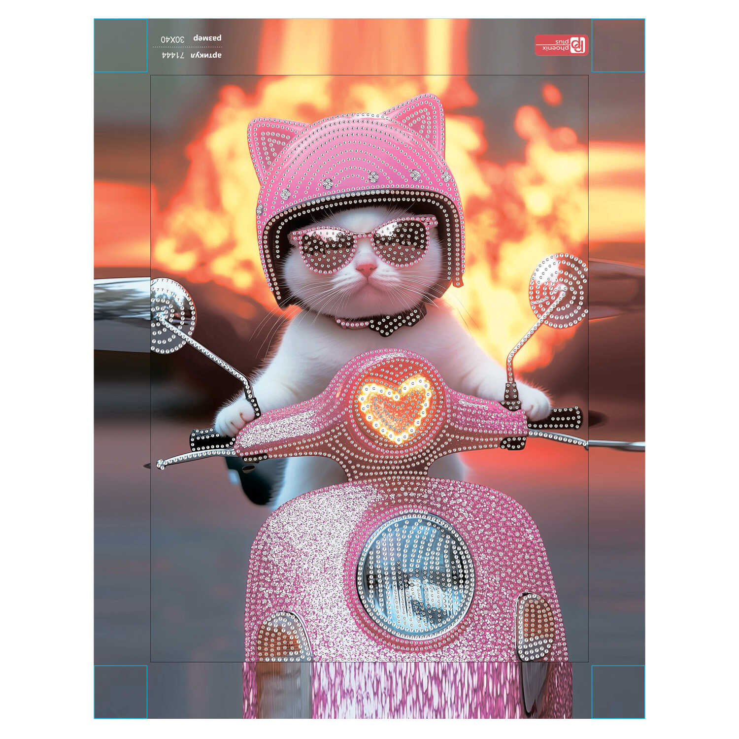 Алмазная мозаика Феникс + Кот на мопеде - фото 4