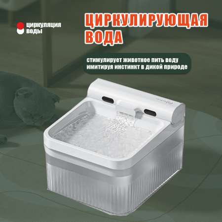 Поилка для кошек и собак ЕКМ питьевой фонтан для животных