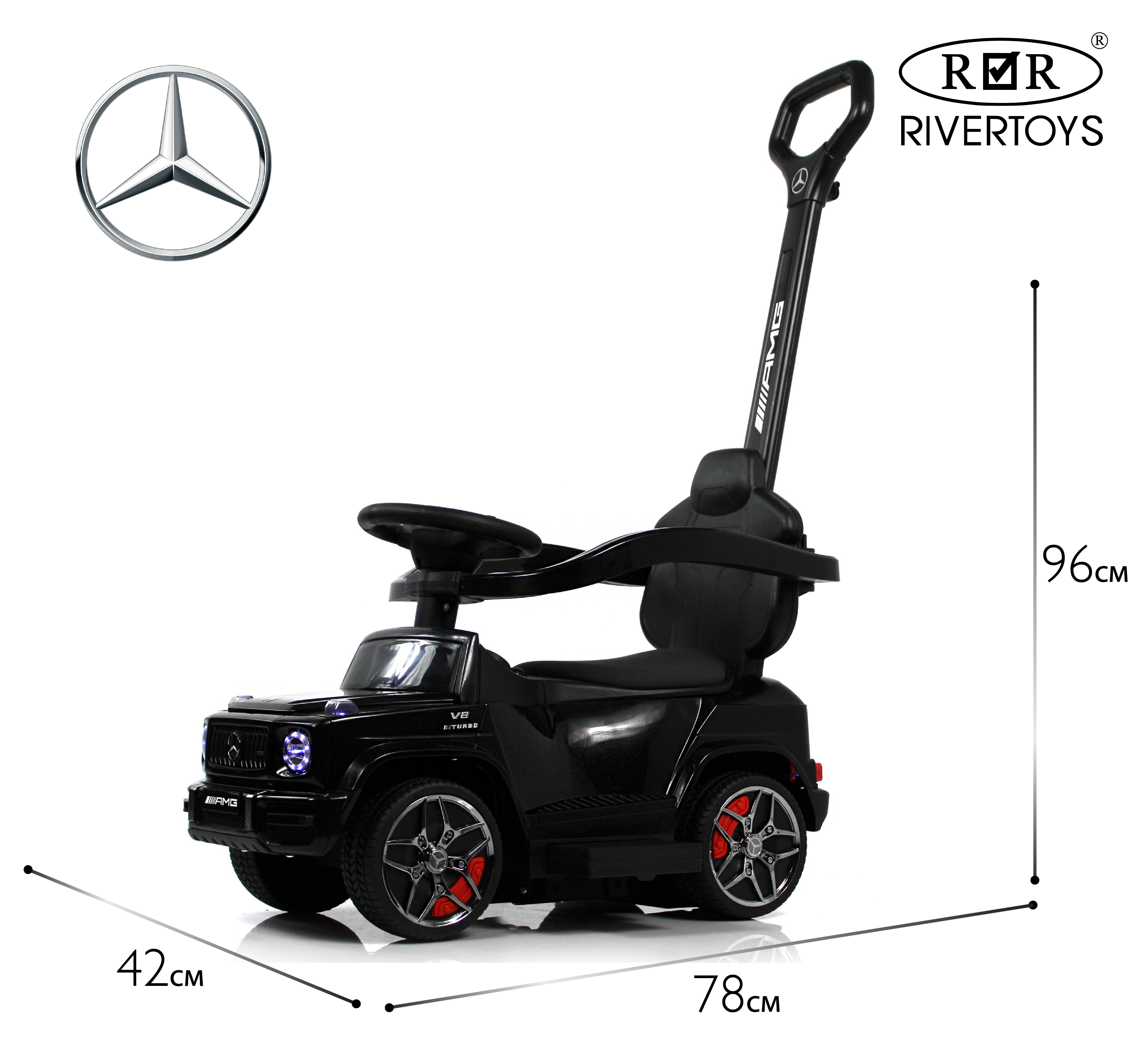 Каталка RIVERTOYS Mercedes-BenzG63 Black Diamond черный - фото 1
