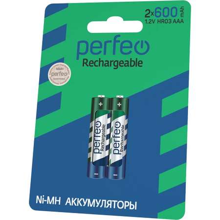 Аккумуляторные батарейки Perfeo Ni-Mh 600 мАч ААА 2 штуки
