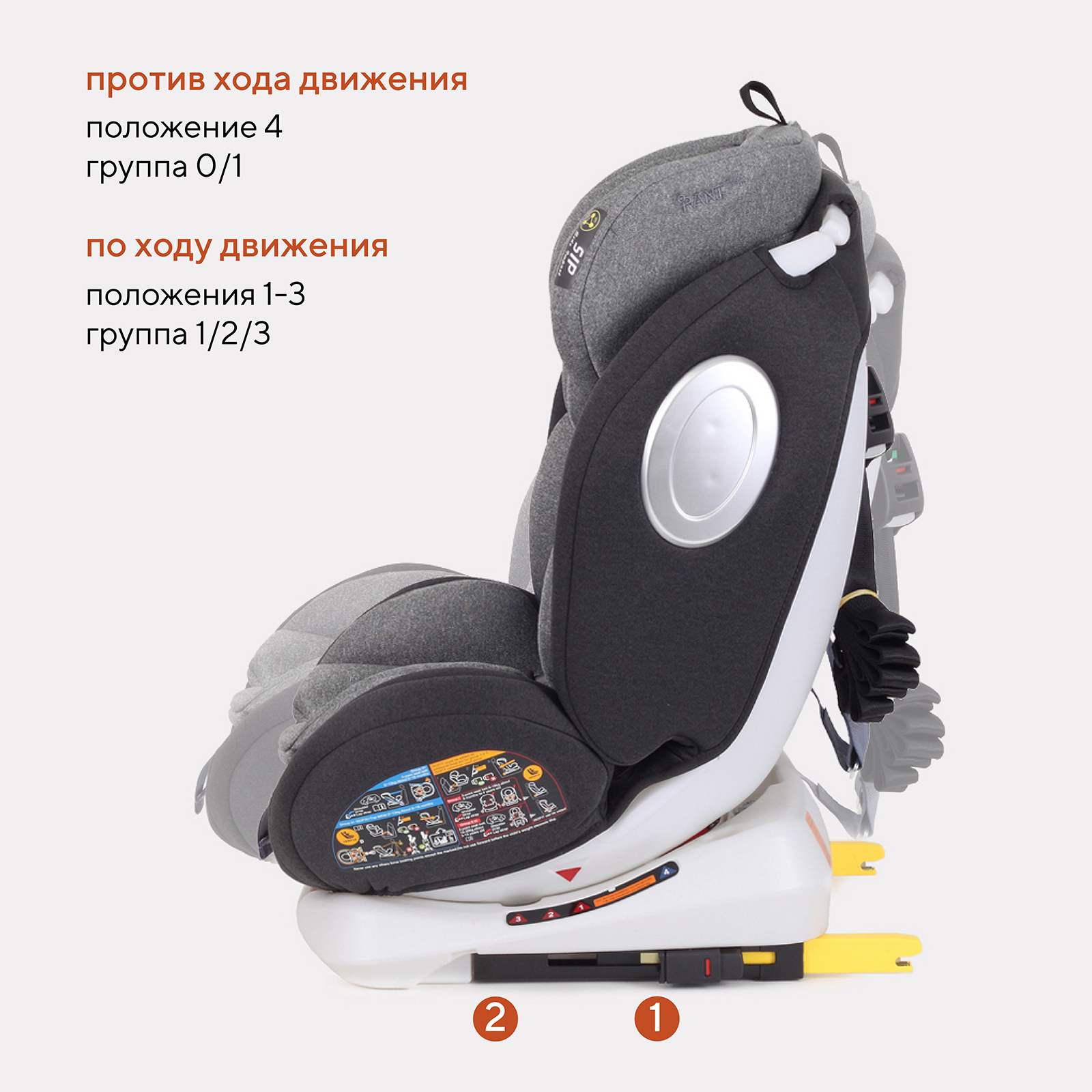 Автокресло Rant Basic Twist Grey Isofix 0+/1/2/3 (0-36 кг) - фото 7