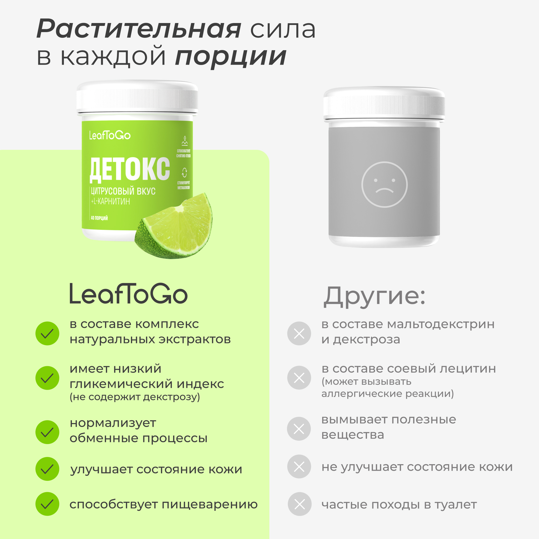 Дренажный напиток LeafToGo со вкусом цитрус +L-карнитин, 40 порций - фото 5