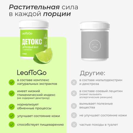 Дренажный напиток LeafToGo со вкусом цитрус +L-карнитин, 40 порций