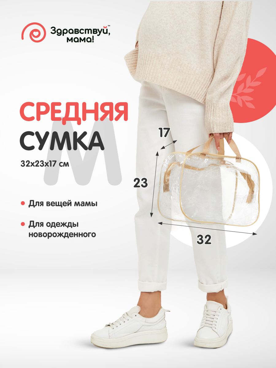 Сумка в роддом Здравствуй мама! Premium Quality с косметичкой - фото 2