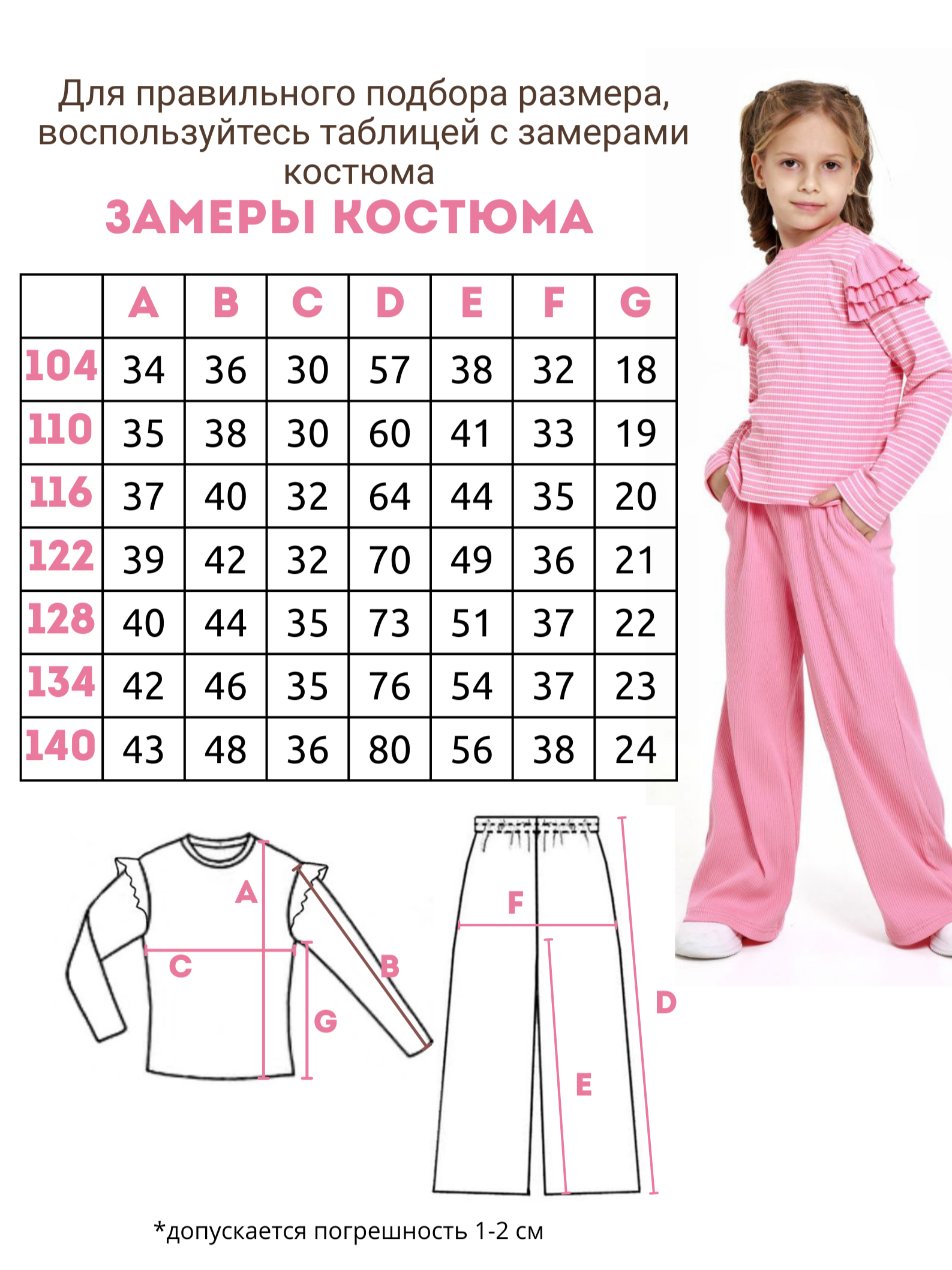 Костюм ВАРЯ-ВАРВАРЯ KLP0125 розовая полоска - фото 3