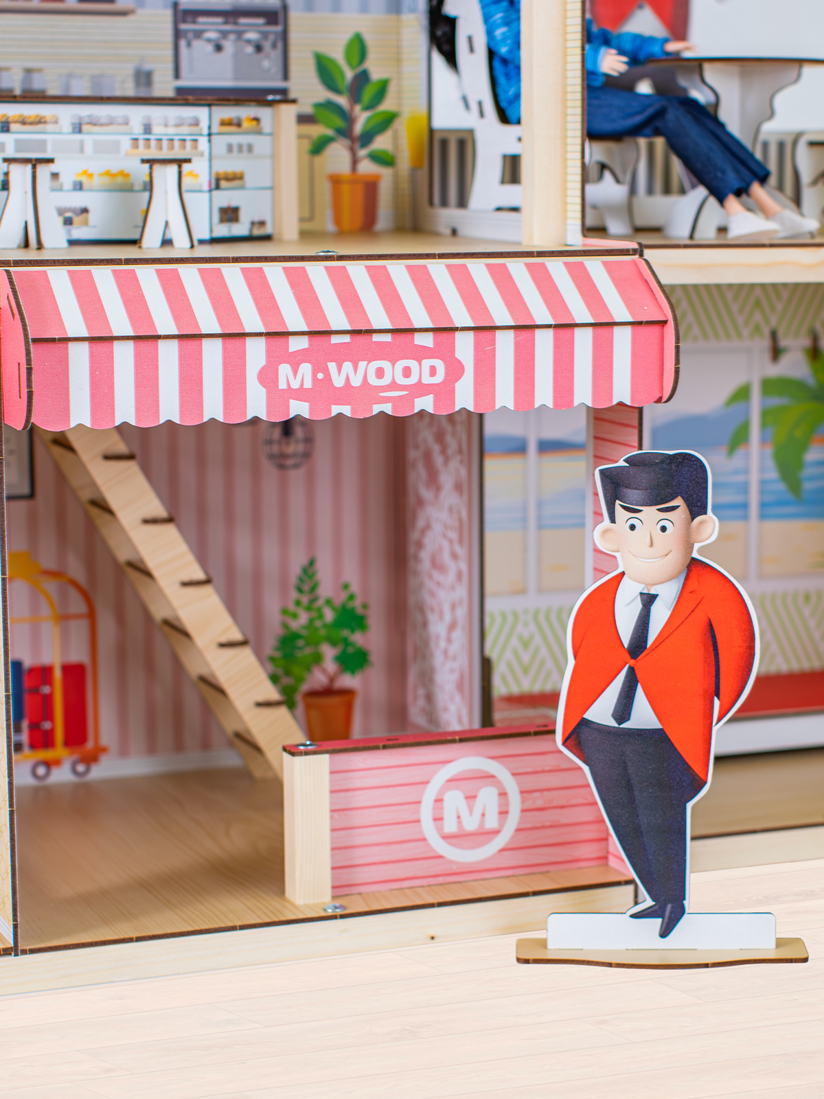 Домик для кукол M-WOOD 120 см с мебелью 3038 - фото 12