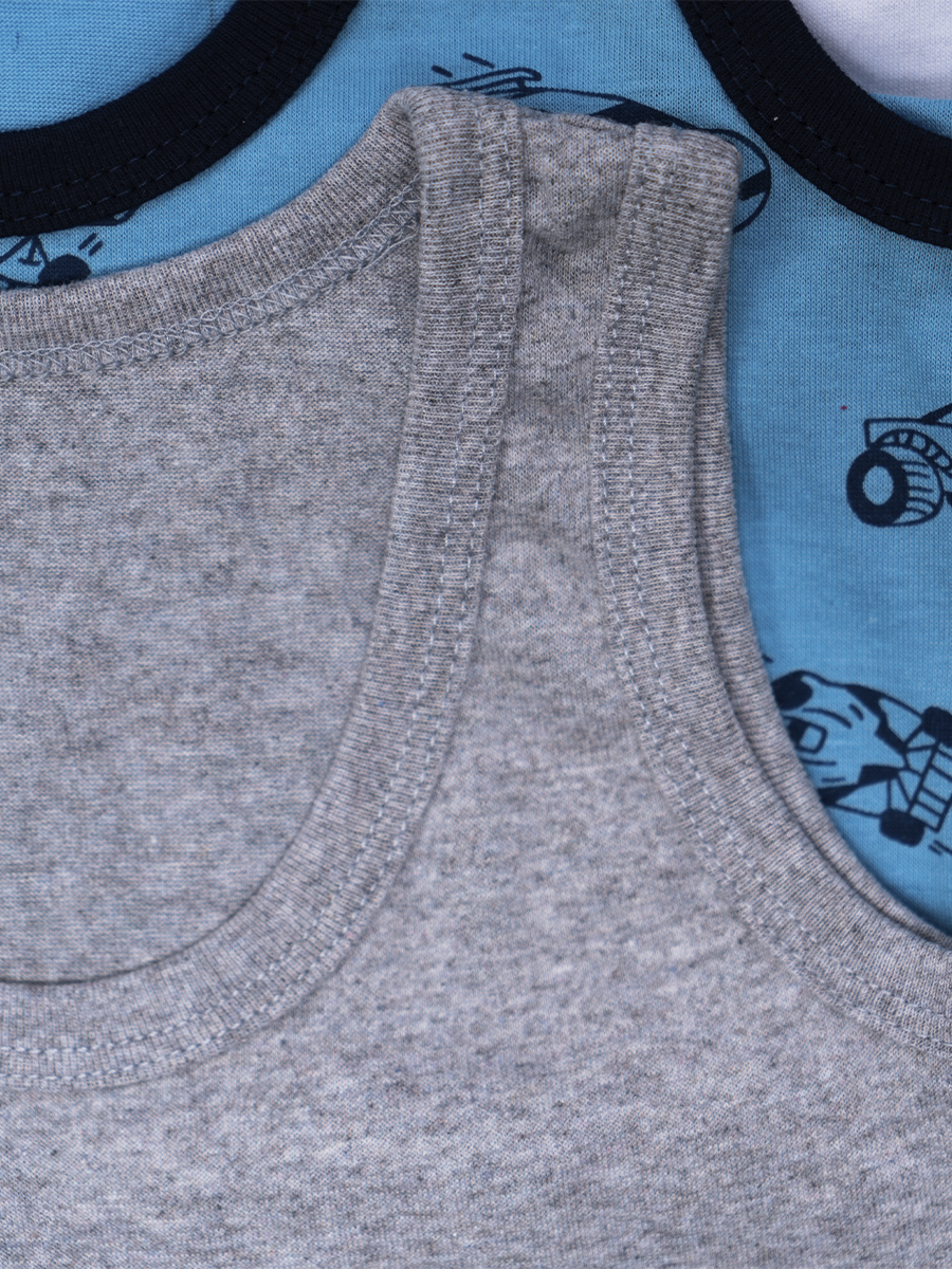 Майка 5 шт Babycollection 452/mkb000/sph/k3/003/p1/W*mсерый,голубой - фото 8