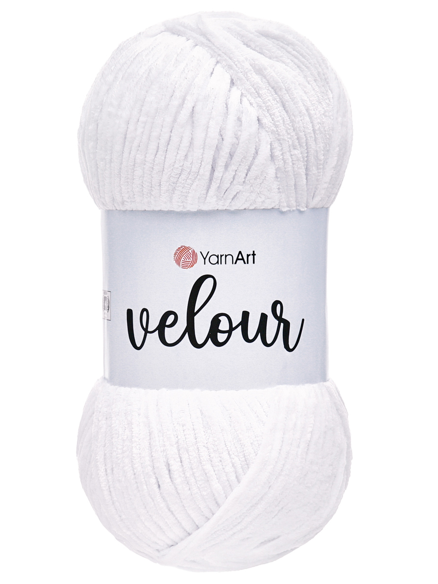 Пряжа для вязания YarnArt Velour 100 г 170 м микрополиэстер мягкая велюровая 5 мотков 840 белый - фото 3