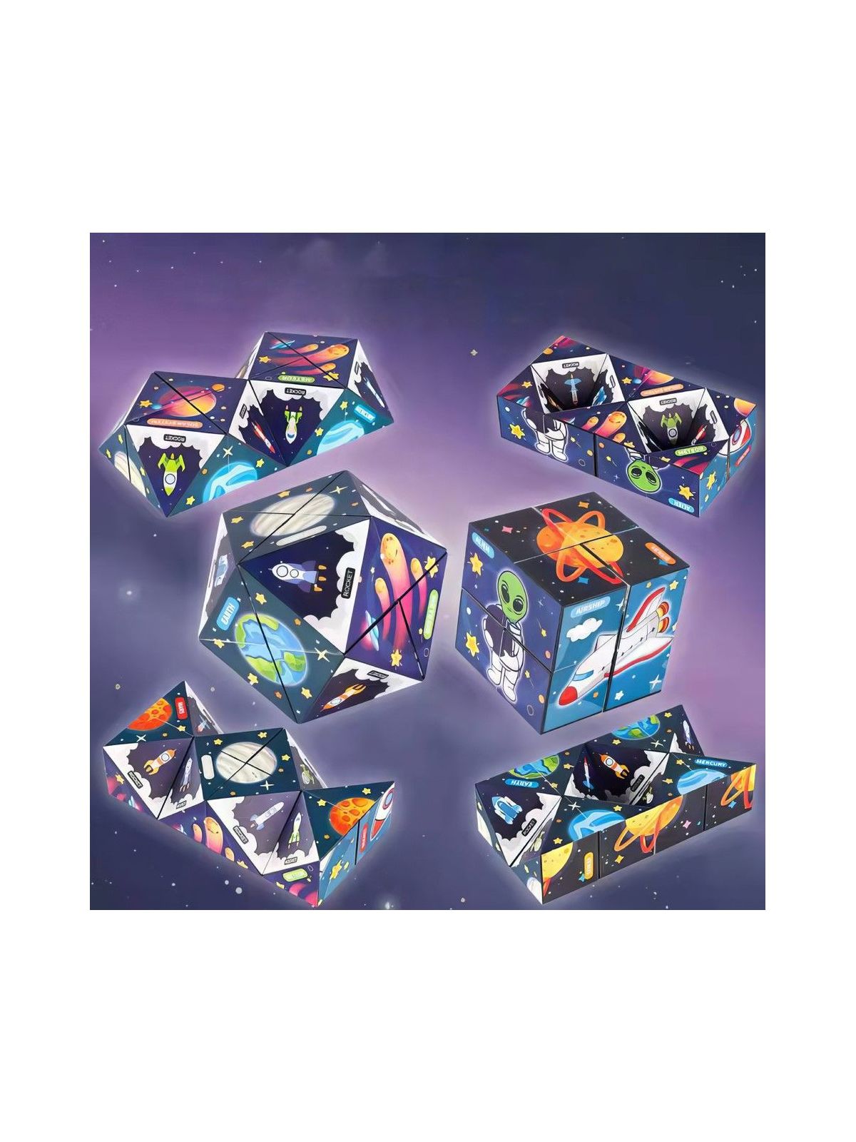 Игрушка-антистресс S+S фиджет Бесконечный Кубик Космос - фото 3