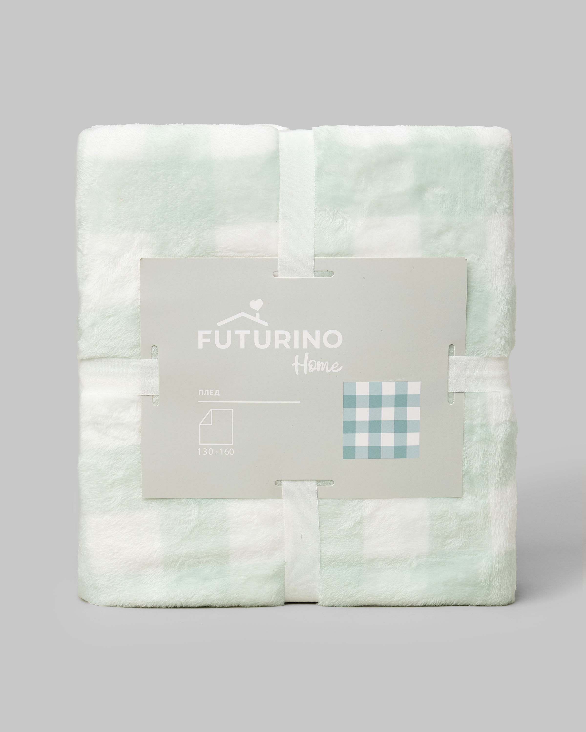 Флисовый плед FUTURINO Home зелёная клетка S26FH5-WS504bd-5400 - фото 4