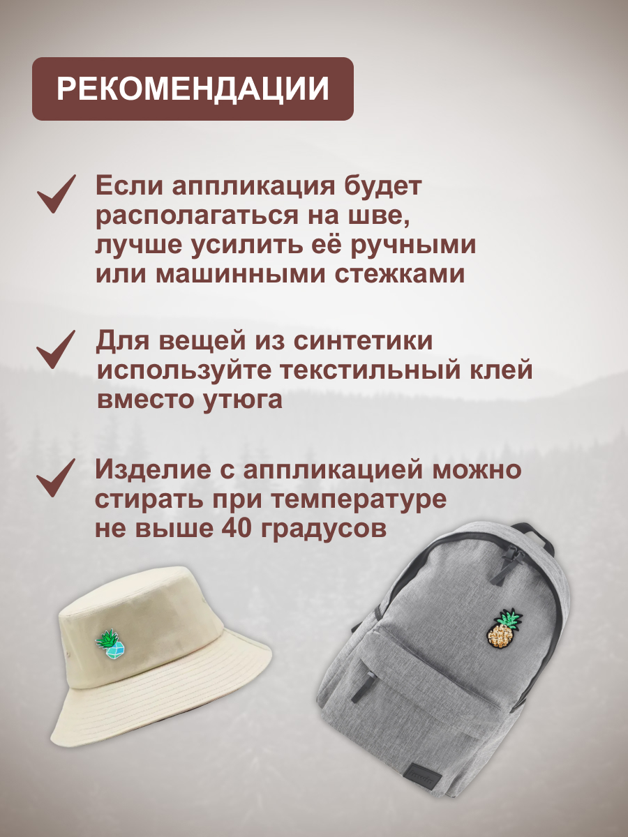 Термоаппликация Hobby Pro Заплатка на одежду термоклеевая Ананасы 3 шт - фото 4