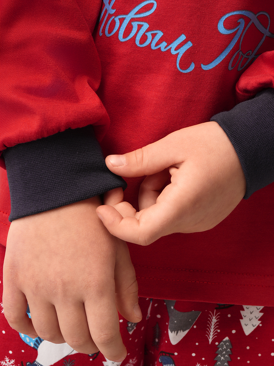 Пижама HappyFox HF00101красный.медведь - фото 5