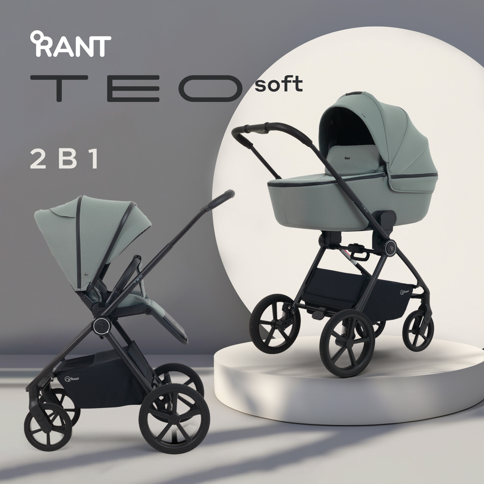 Коляска 2в1 Rant Teo Soft зеленый - фото 1
