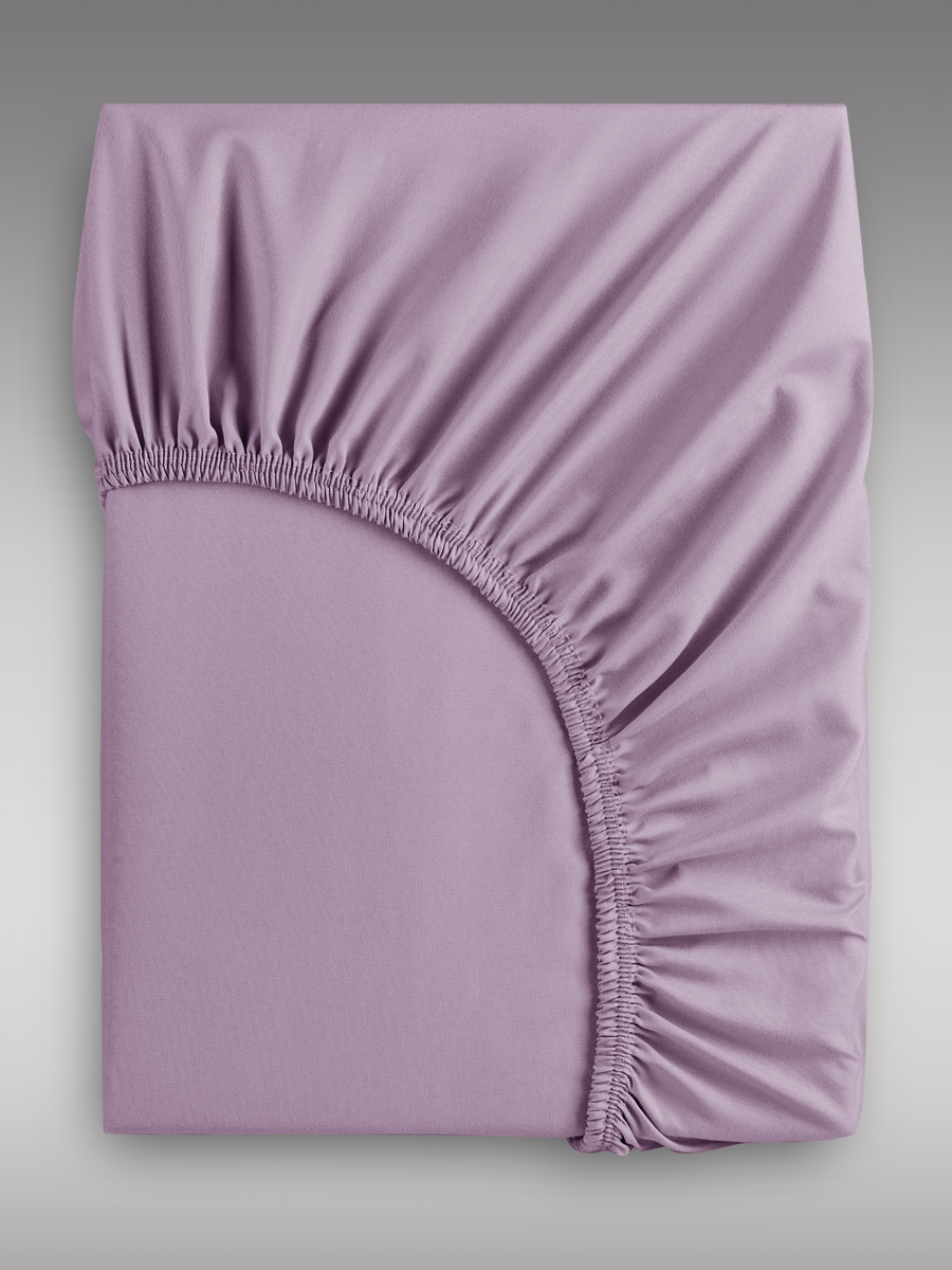 Простыня Mrs.Stretch Mr.Jersy Лиловый 160 x 200 см на резинке - фото 8