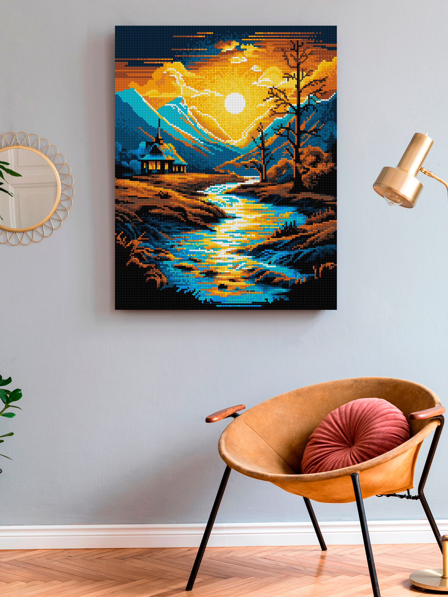 Алмазная мозаика Art on Canvas Закат в горах в ассортименте - фото 3
