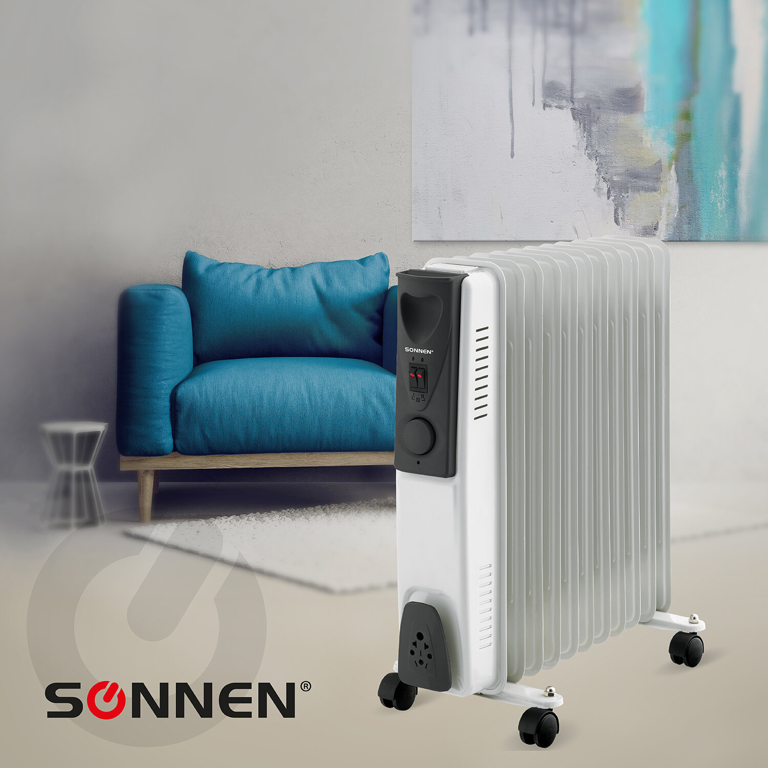 Обогреватель масляный Sonnen радиатор электрический 2500 Вт 11 секц - фото 6
