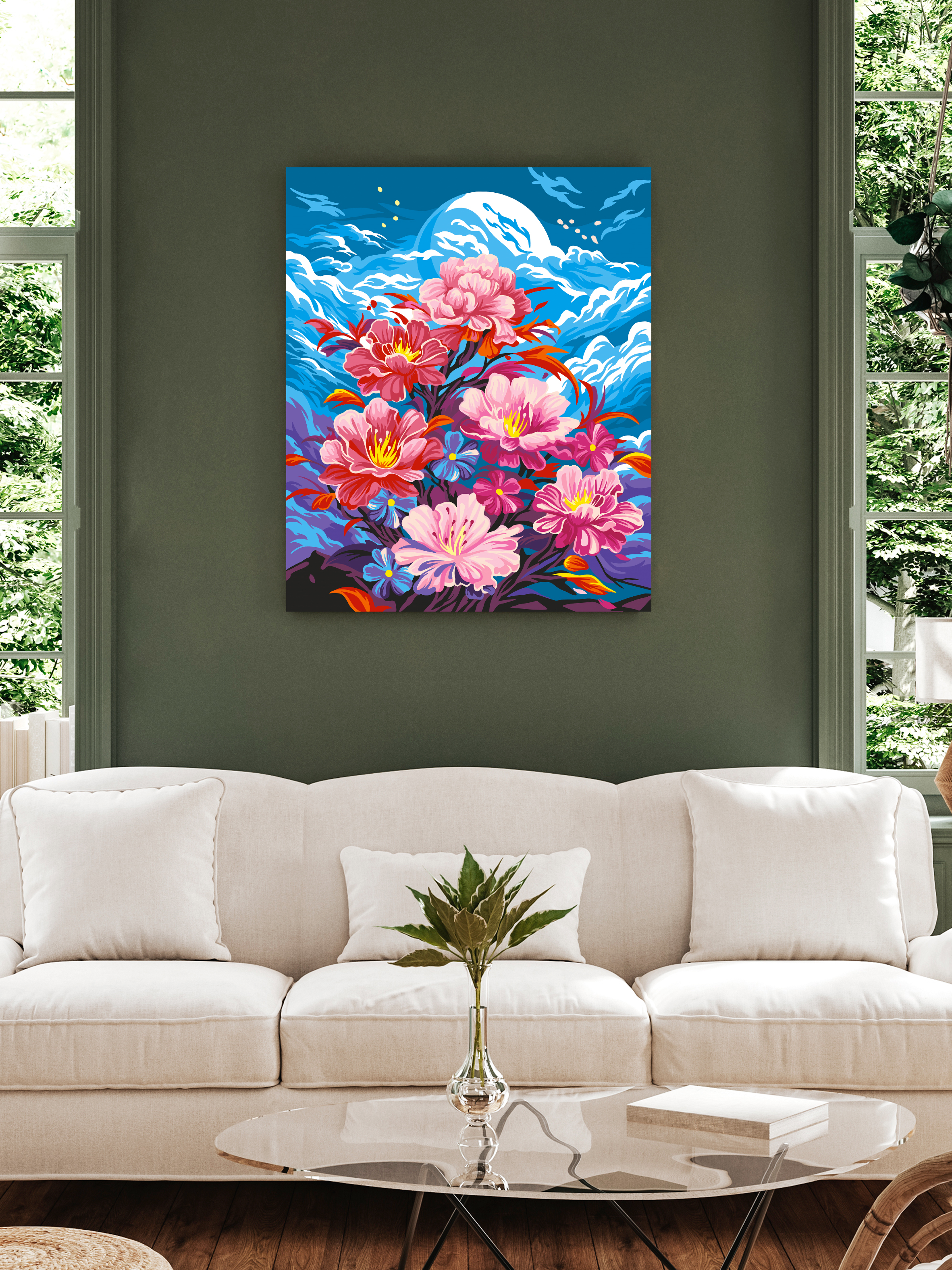 Картина по номерам Art sensation Лунные цветы в ассортименте - фото 3