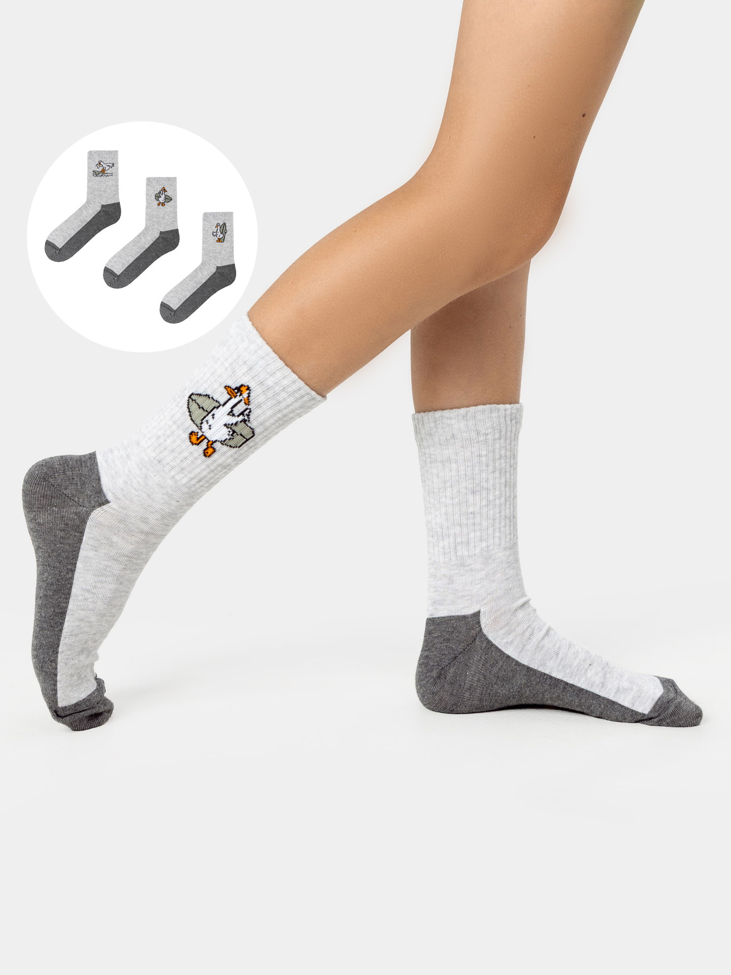 Носки 3 пары Mark Formelle (Марк Формэль) 444A-3167/св.серый меланж-3/ - фото 1